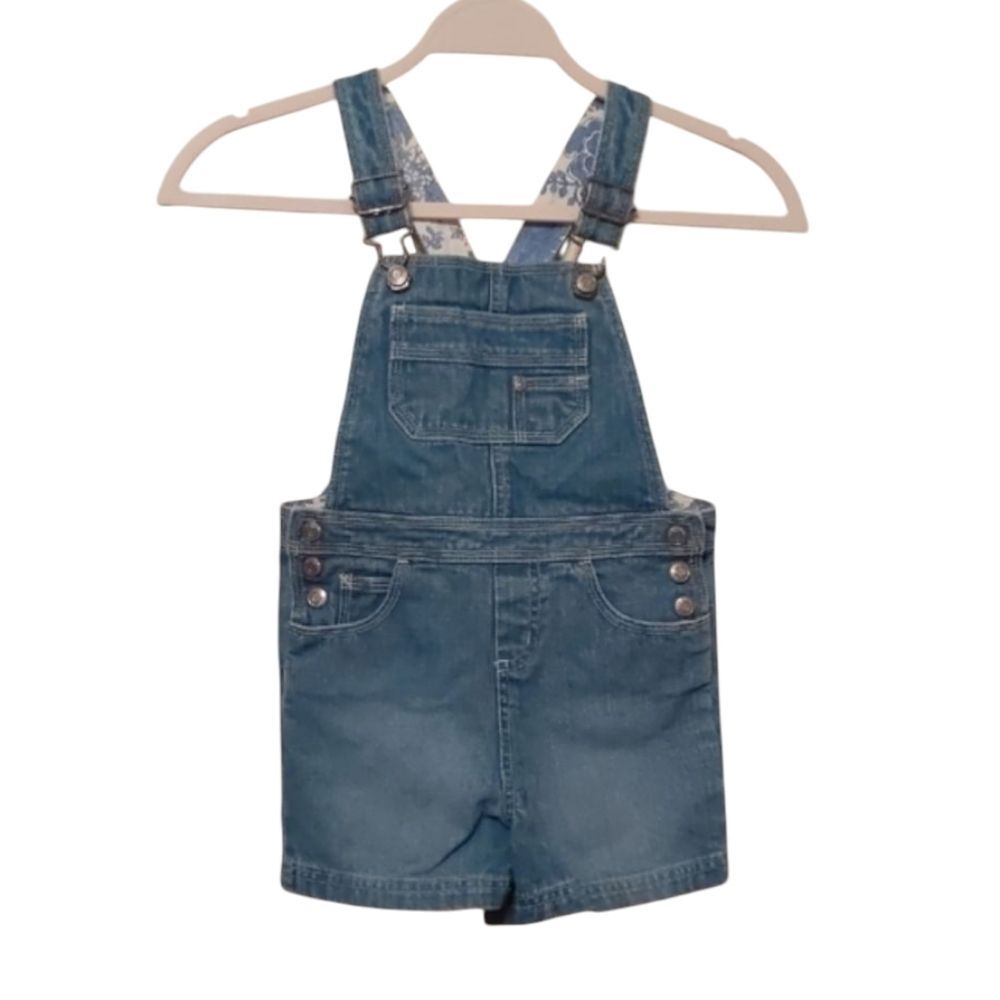 Old Navy Kid Denim Shortall with Floral Lining Size 4